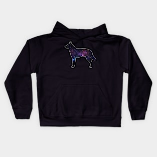 Galaxy Belgian Malinois Silhouette Kids Hoodie